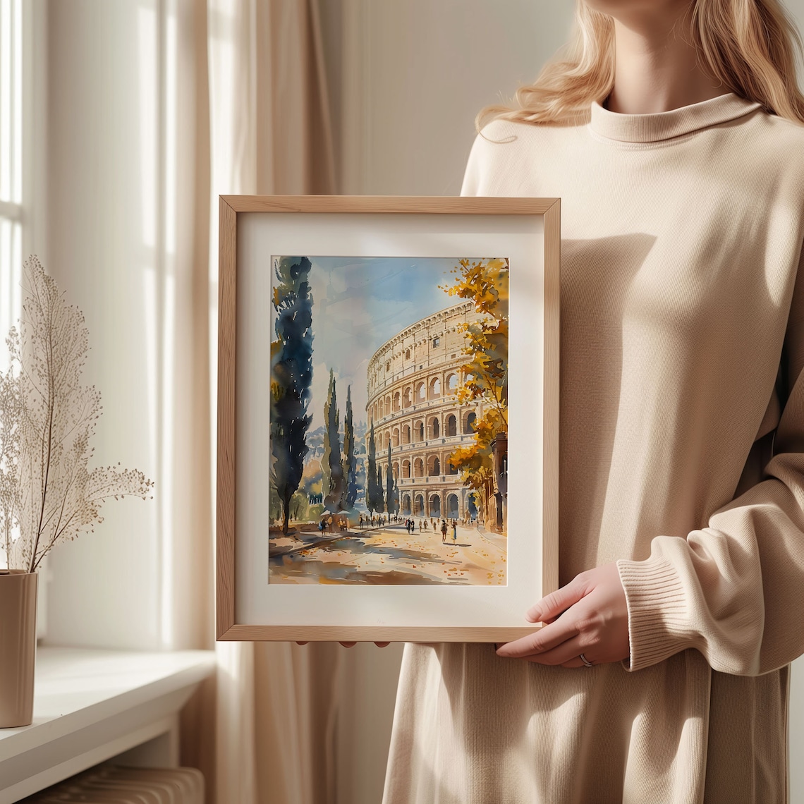 Rome Watercolor Painting Colosseum Travel Poster - Image 2
