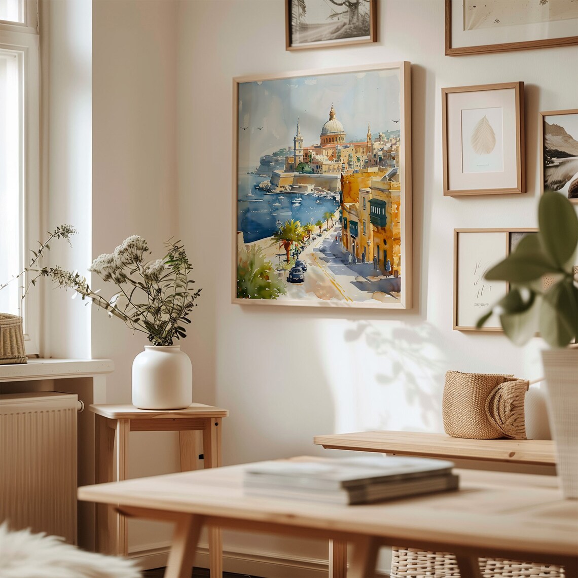 Valletta Malta Watercolor Travel Poster, Wall Art Print - Image 3