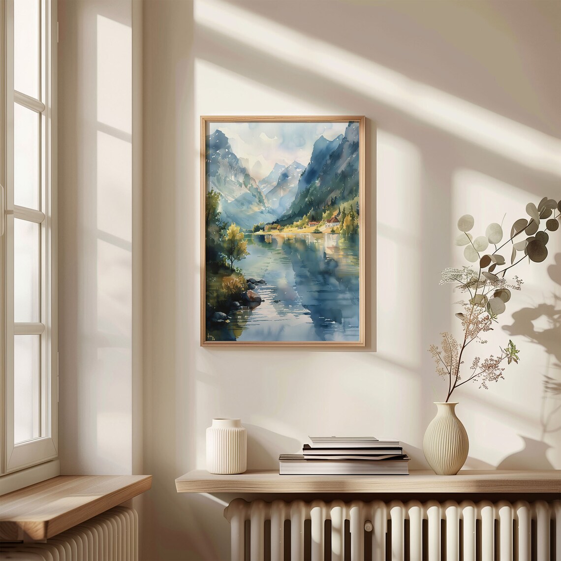 Watercolor Fjords Norway Print, Scandinavian Mountains - Image 4