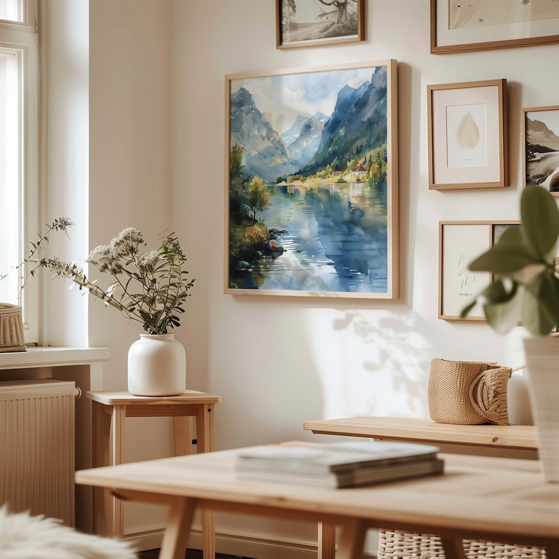 Watercolor Fjords Norway Print, Scandinavian Mountains - Image 3