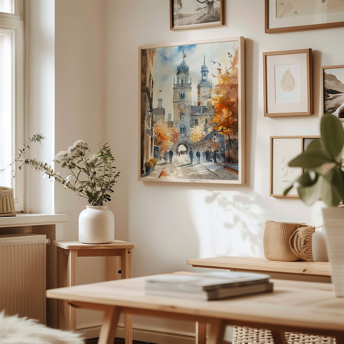 Cambridge Watercolor Painting, United Kingdom Art Print - Image 3