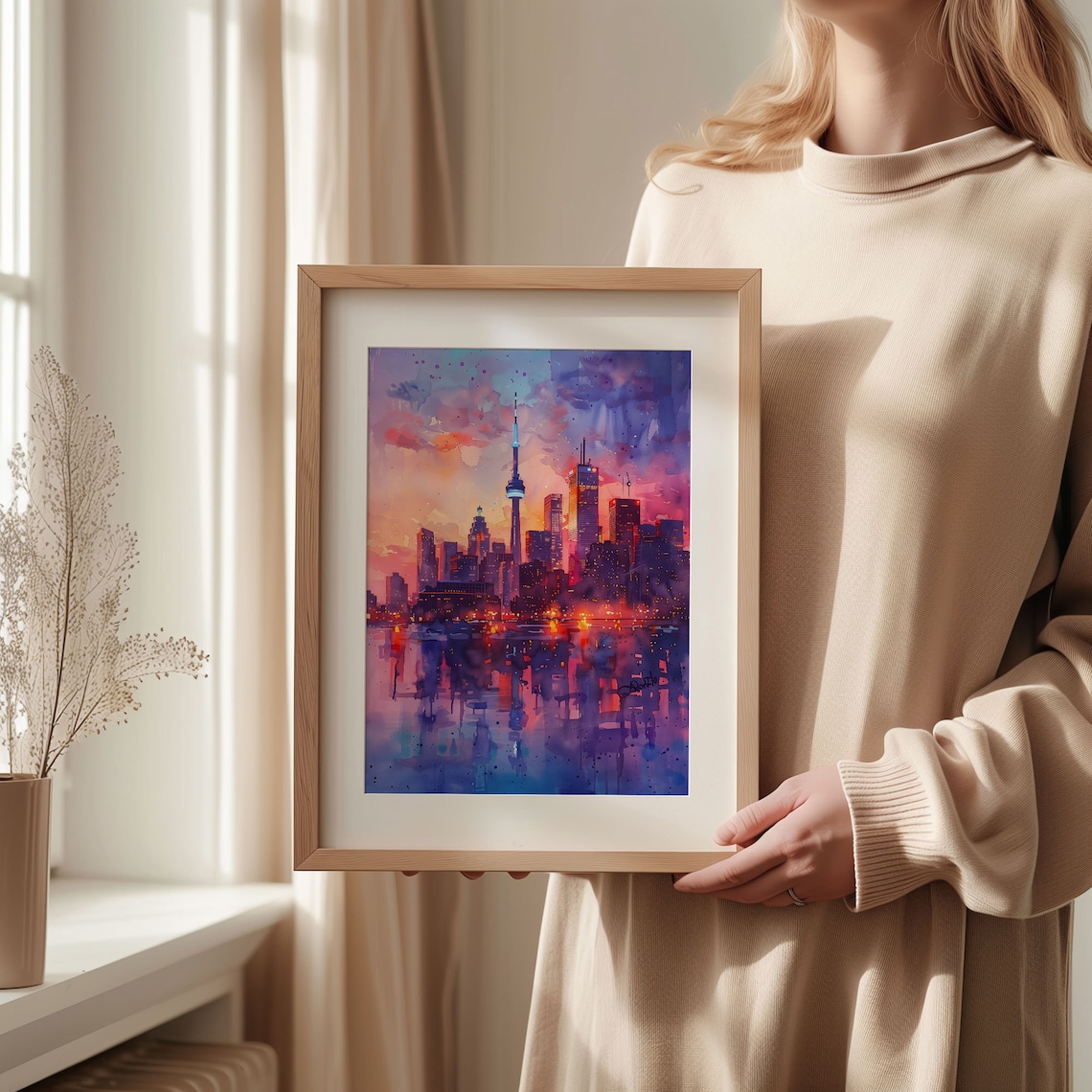 Toronto Watercolor Painting Traditional Travel Poster - Image 2