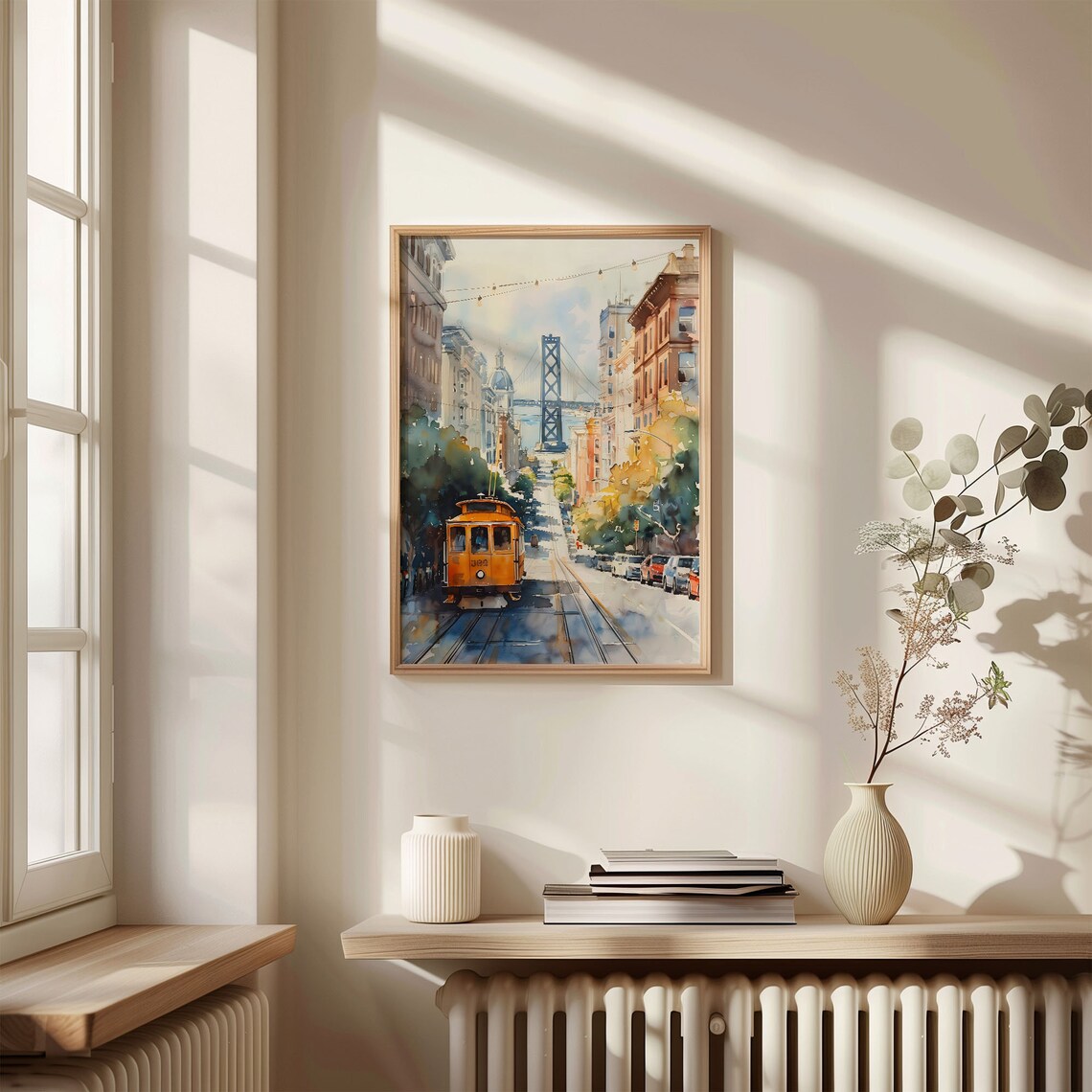 San Francisco Watercolor Golden Gate Bridge Art Print - Image 4