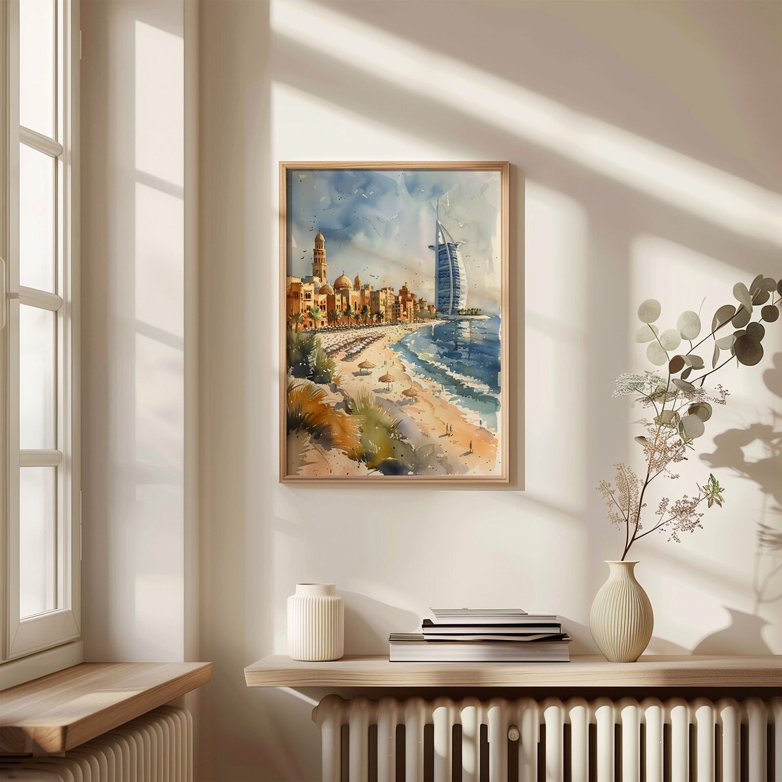 Dubai Watercolor Painting Travel Poster - Image 4