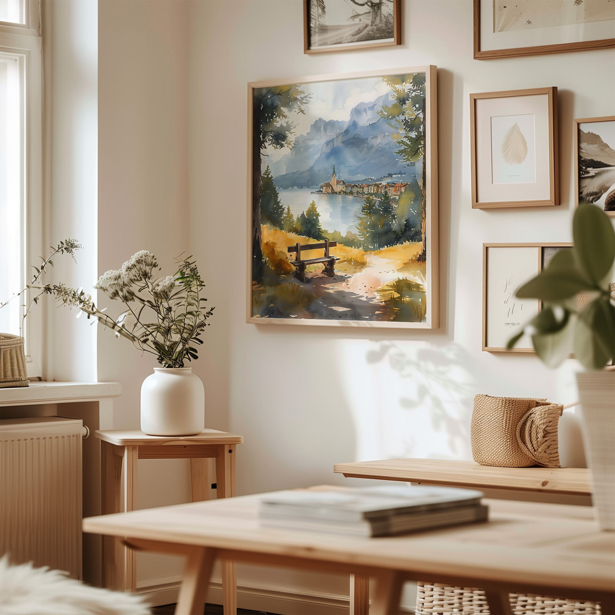 Rigi Watercolor Painting Switzerland Art Print - Image 3
