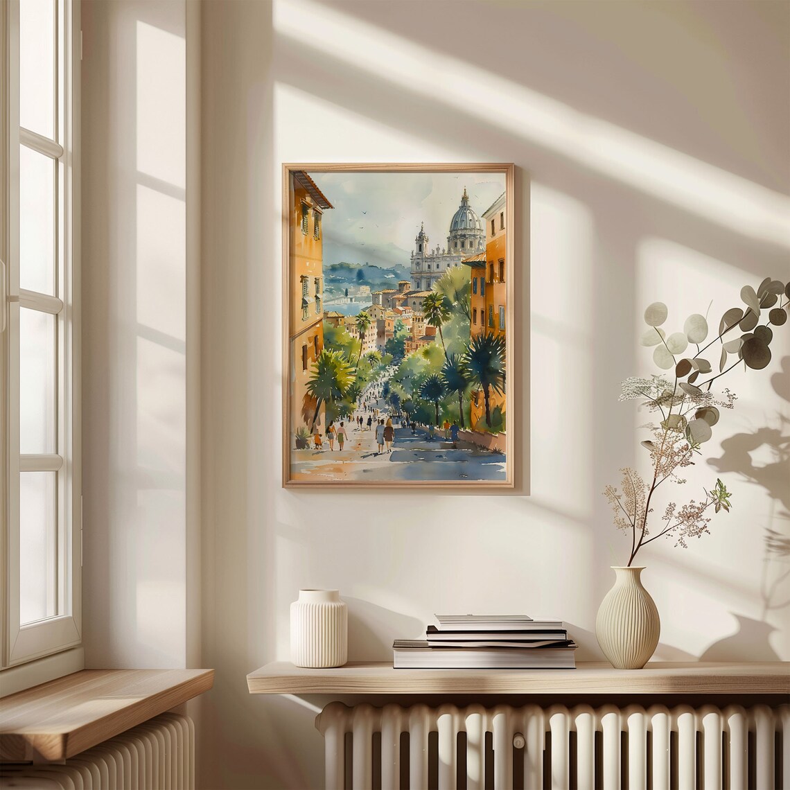 Rome Italy St Peters Basilica Dome Vatican City Watercolor Poster - Image 4