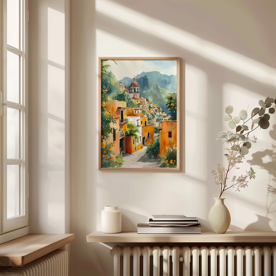Guanajuato Mexico Colorful Colonial Town Church Watercolor Poster - Image 4