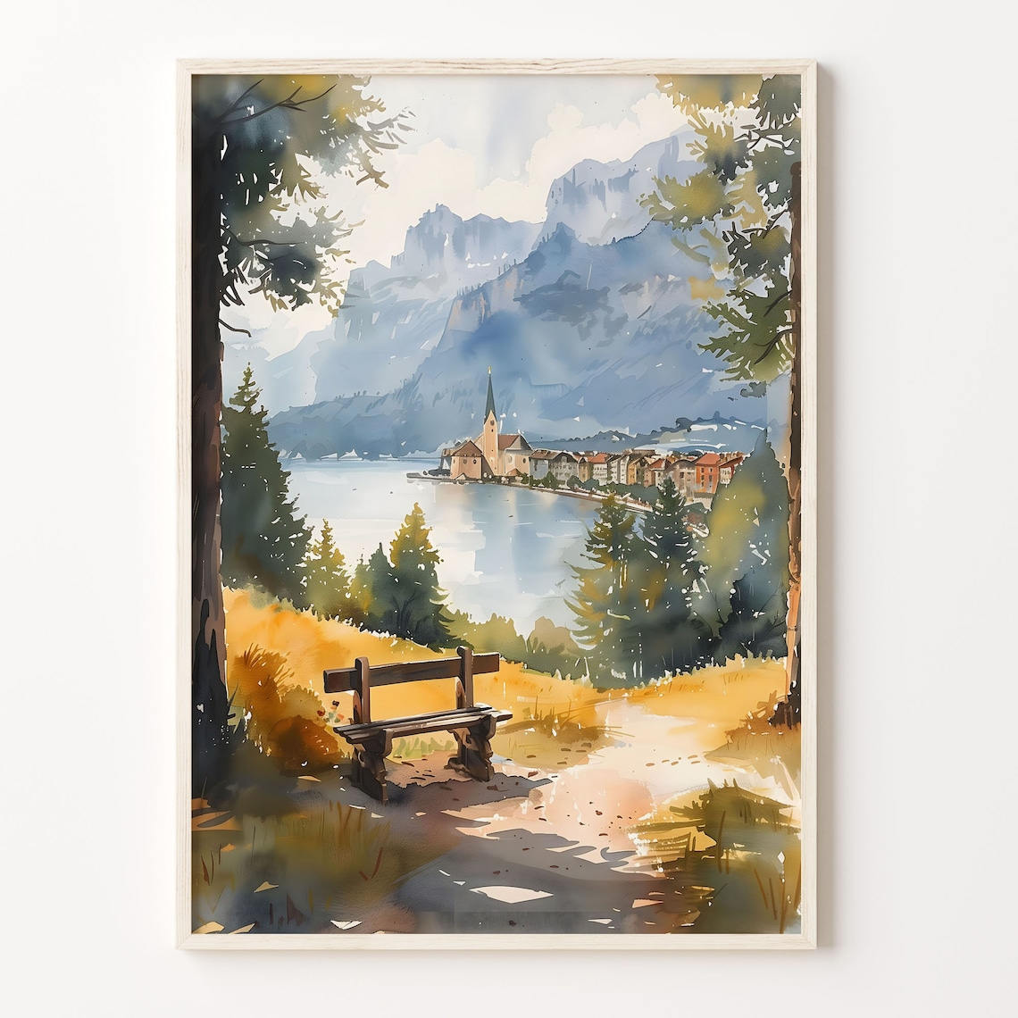 Rigi Watercolor Painting Switzerland Art Print