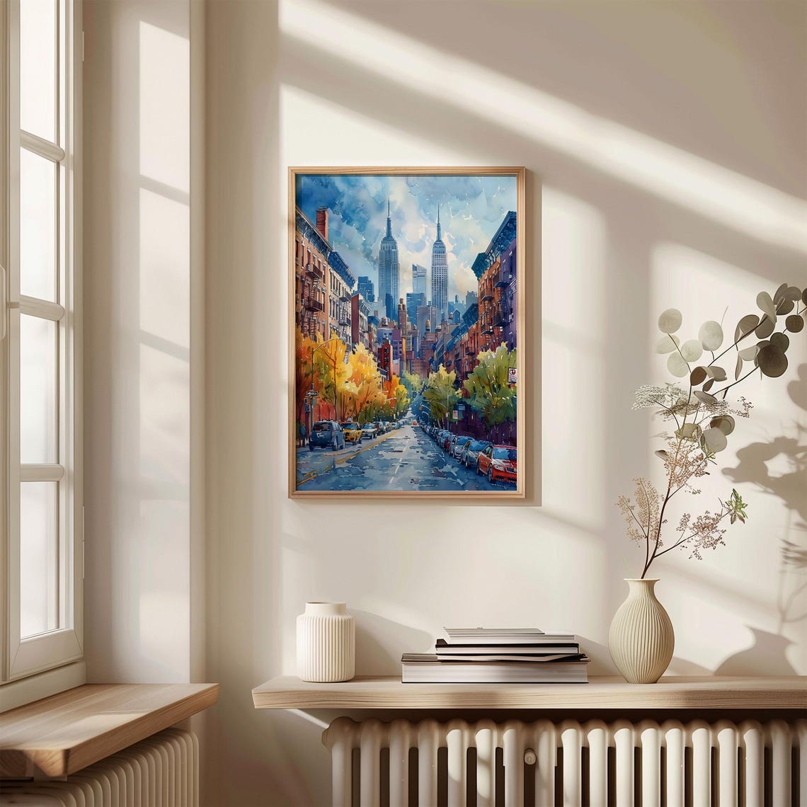 New York Brooklyn Watercolor Painting New York Pizza Poster Manhattan Wall Art Food And Travel Print Wall Art C30 739 - Image 4
