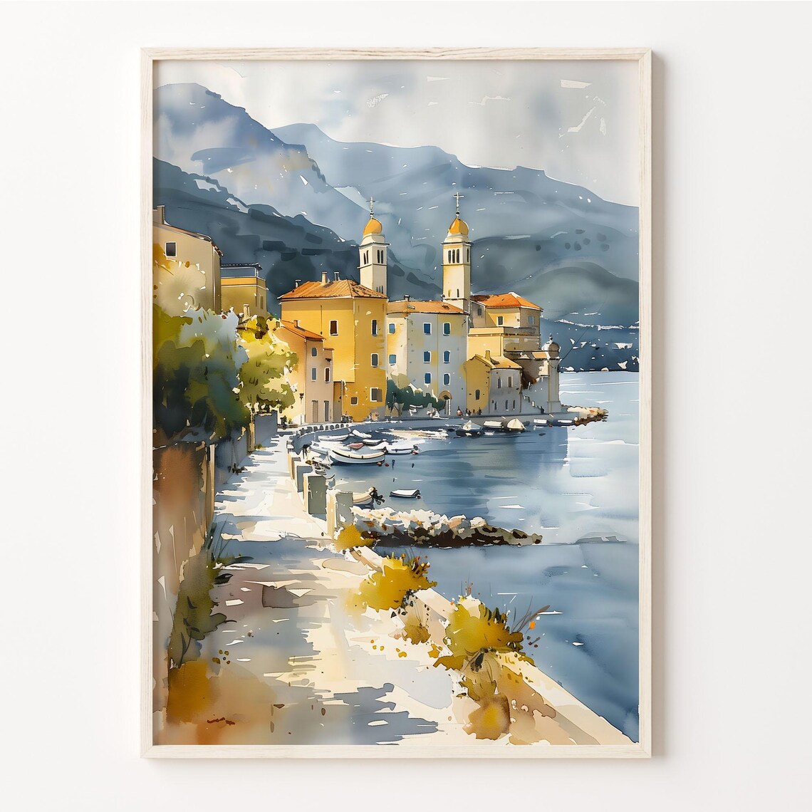 Zadar Watercolor Travel Poster, Croatia City Art