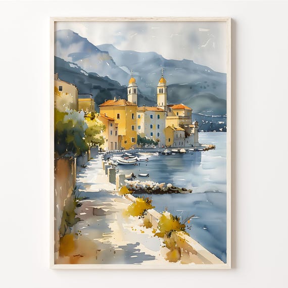 Zadar Watercolor Travel Poster, Croatia City Art