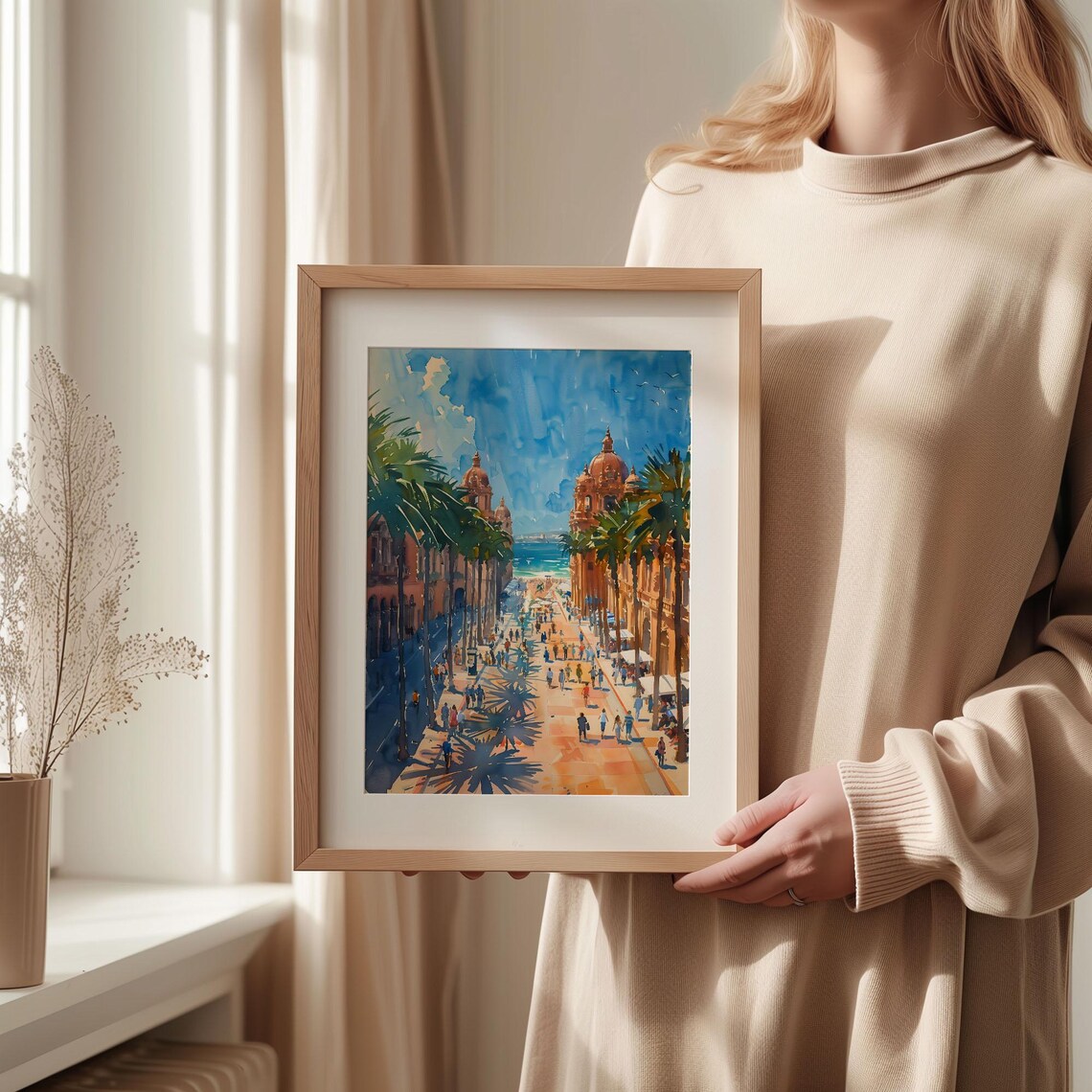 San Diego La Jolla Watercolor Painting Art Print - Image 2