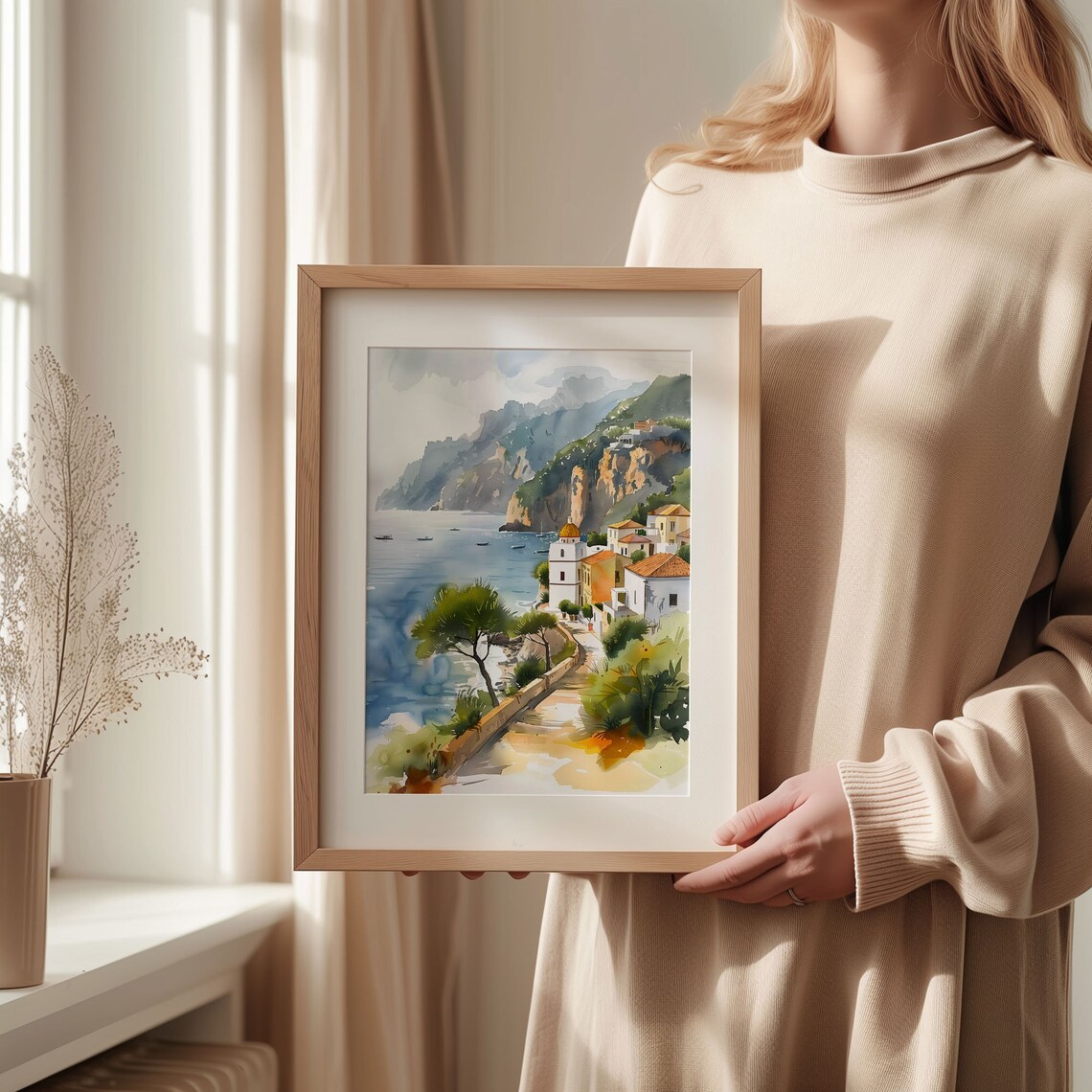 Capri Italy Watercolor Travel Poster Art Print - Image 2