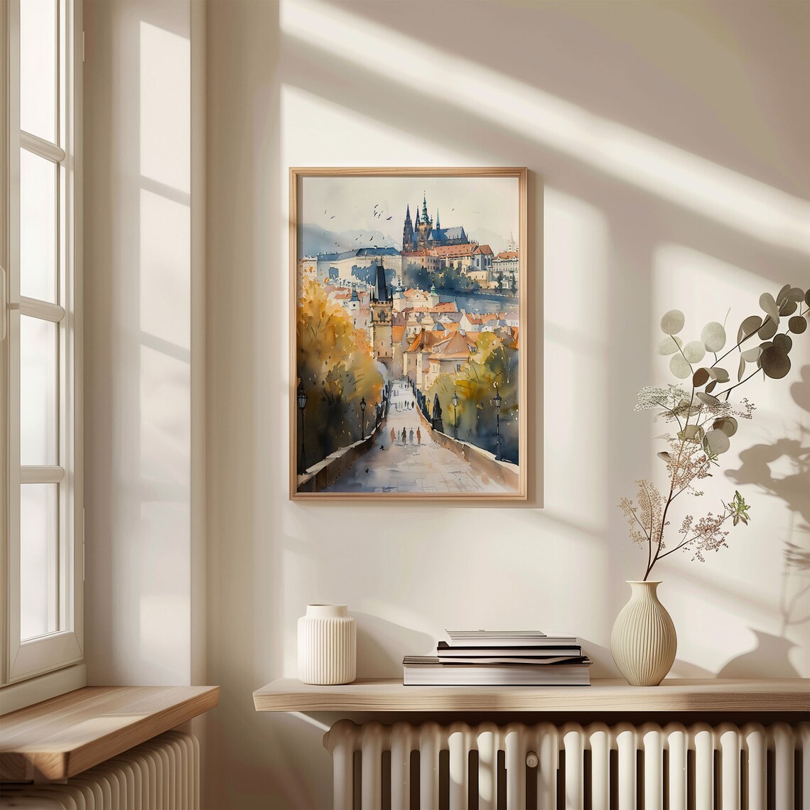 Prague Watercolor Painting Travel Poster, Cityscape Decor - Image 4