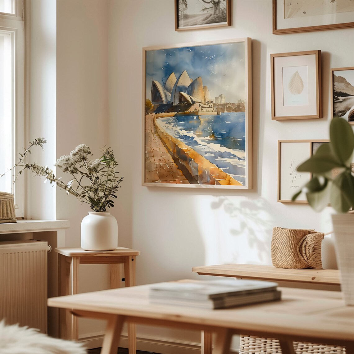 Sydney Opera House Australia Harbour Sunset Watercolor Poster - Image 3