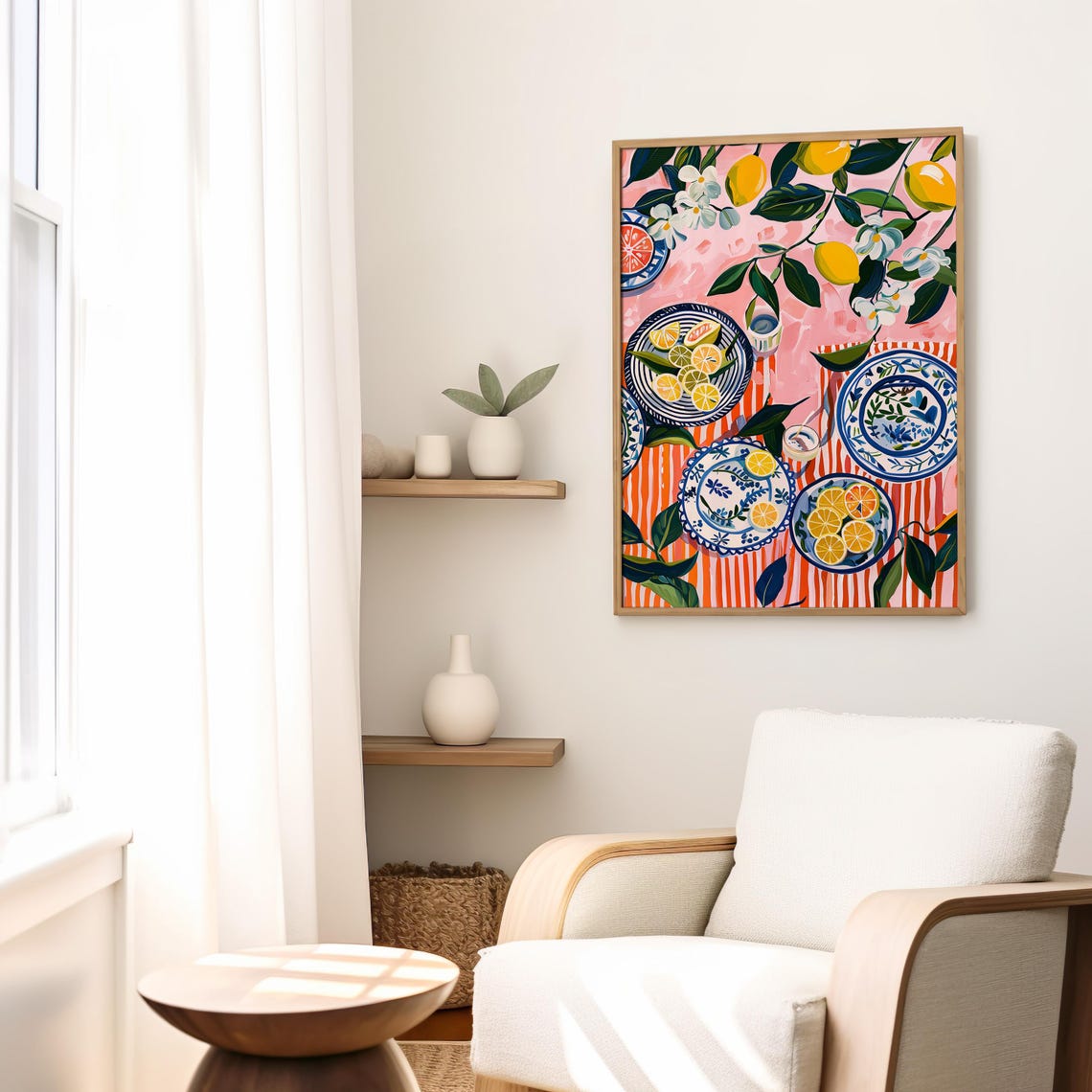 Matisse-Inspired Citrus Table Still Life Mediterranean Poster - Image 2