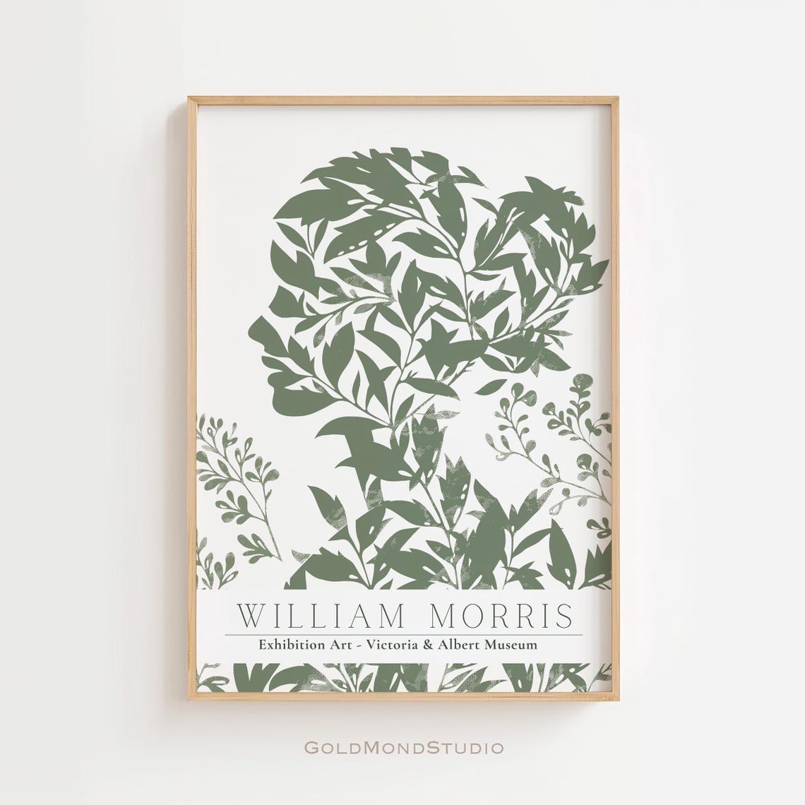 William Morris Green Leaf Sprigs Victoria and Albert Museum Poster