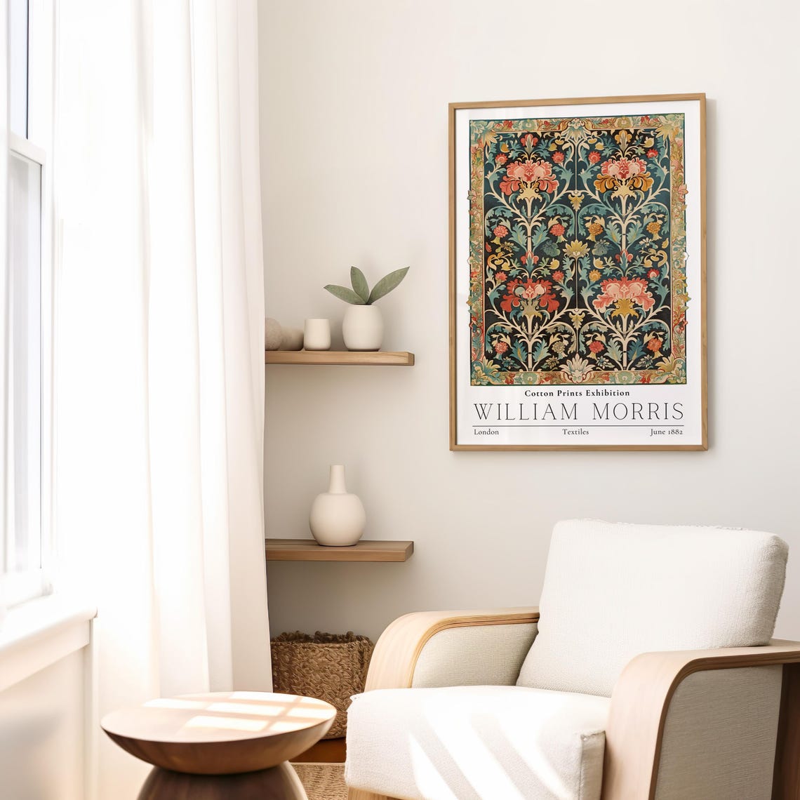 William Morris Floral Tapestry Cotton Textile Exhibition Art Poster - Image 2