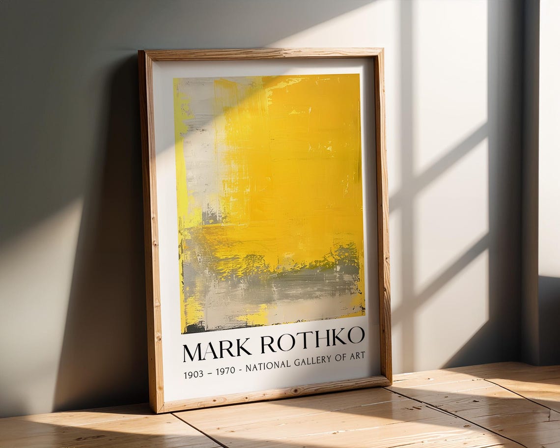 Mark Rothko Bright Yellow and Grey Color Field Exhibition Poster - Image 2