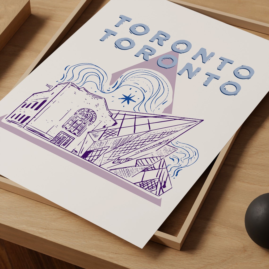 Toronto Canada Purple Line Art Historic Building Sketch Poster - Image 3