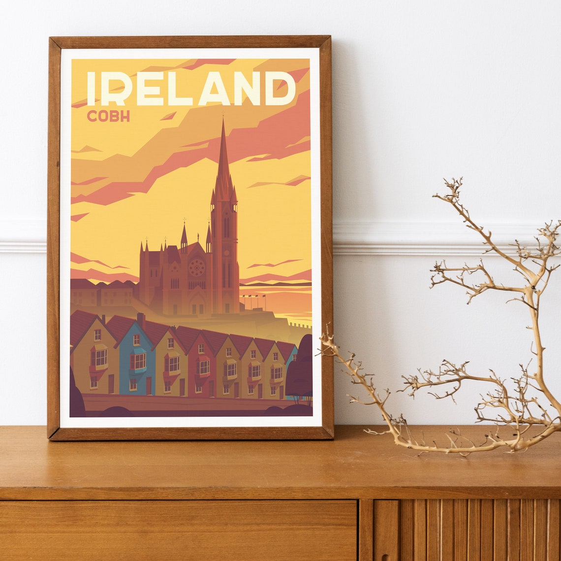 Ireland Cobh Travel Poster Ireland Cobh Wall Art Ireland Travel Print Ireland Wanderlust Poster Ireland Colorful Travel Illustration Art - Image 2