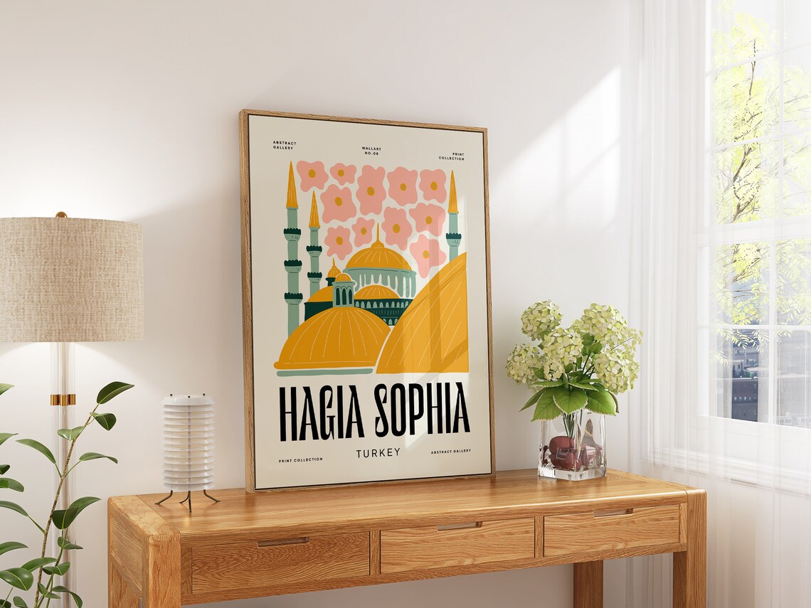 Hagia Sophia Turkey Abstract Floral Gallery Style Art Poster - Image 5