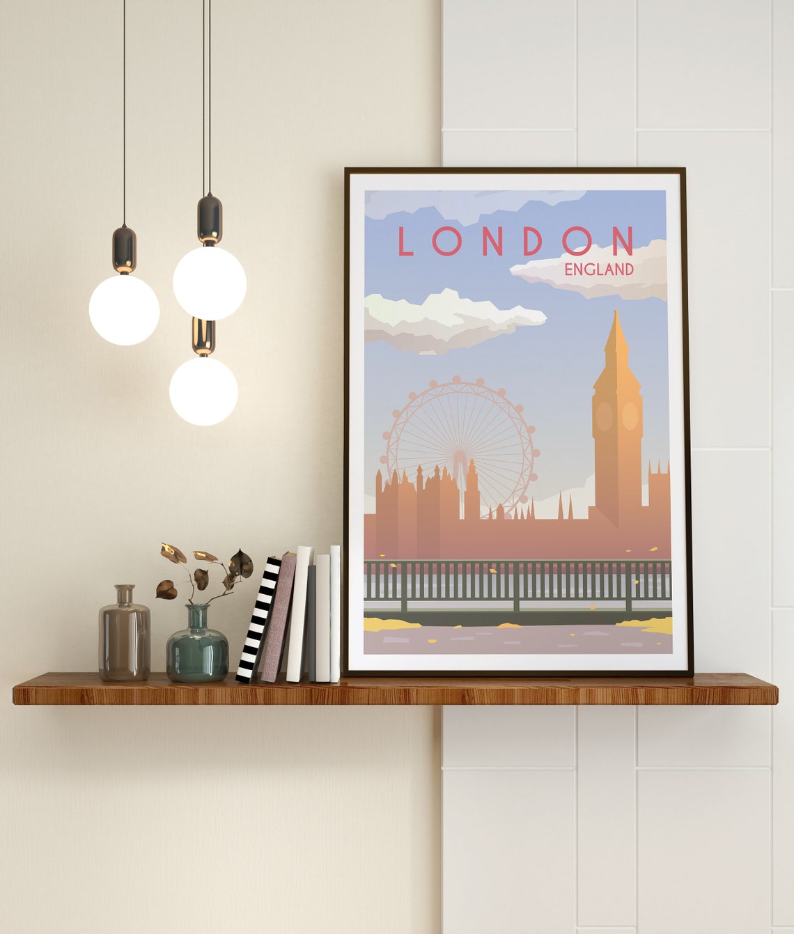 London England Travel Poster London Wall Art London England Travel Print London England Wanderlust Poster London Travel Illustration Art - Image 3