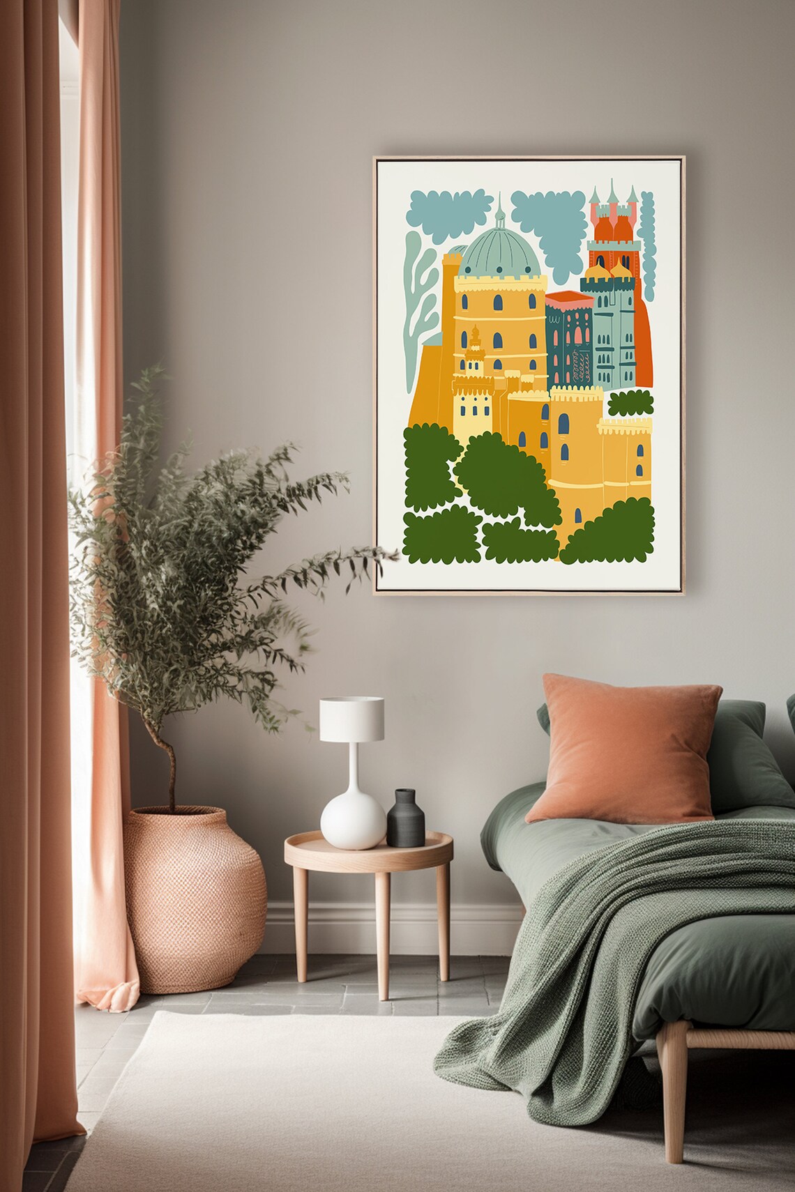Palace of Pena Portugal Colorful Fairytale Castle Art Poster - Image 4