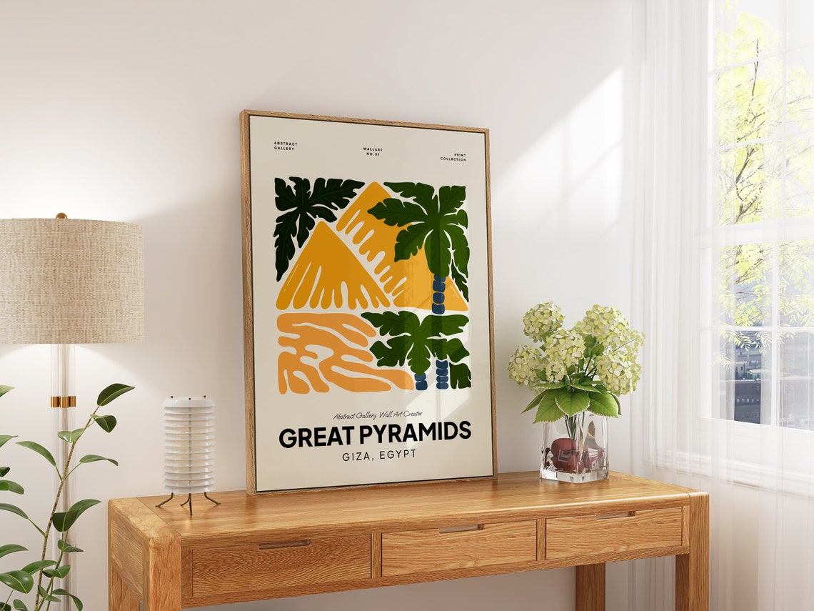 Great Pyramids Giza Egypt Abstract Gallery Style Art Decor Poster - Image 5
