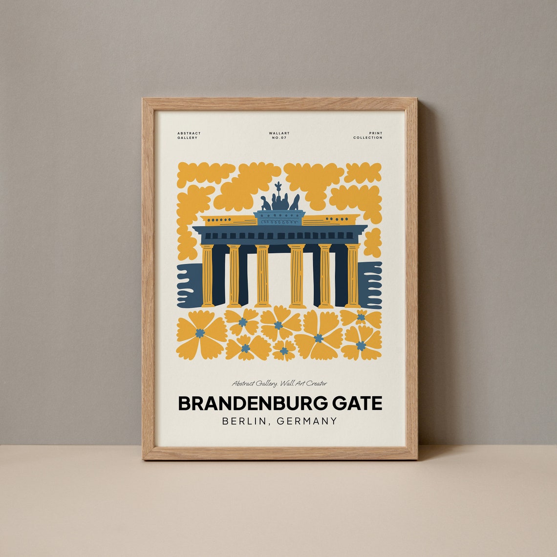Brandenburg Gate Berlin Germany Yellow Bloom Botanical Poster