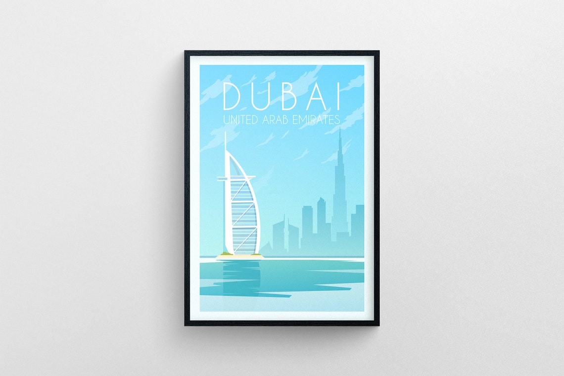 Dubai Burj Al Arab United Arab Emirates Skyline Hotel Poster Art - Image 5