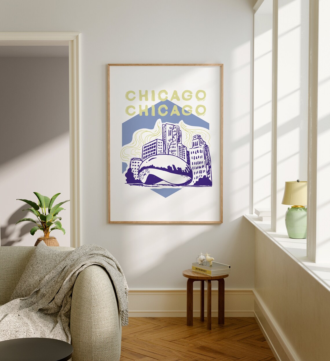 Chicago Illustration Art Print, Colorful Travel Poster - Image 2
