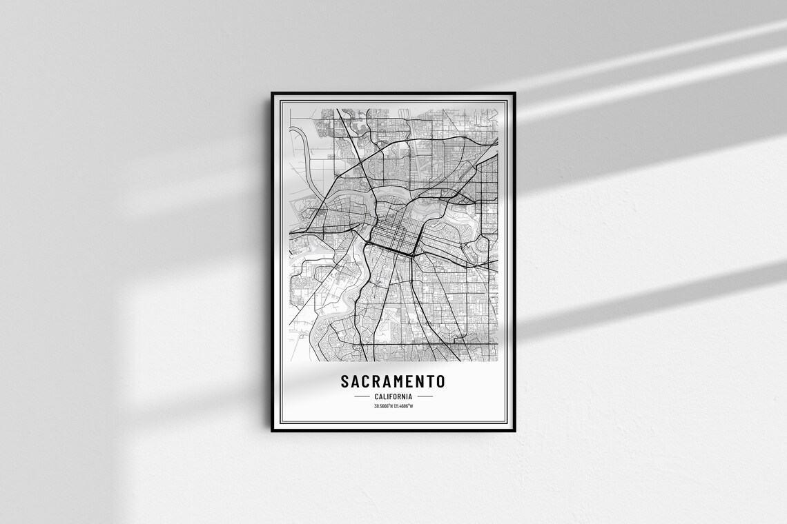 Sacramento California Minimalist City Street Map Art Decor Poster - Image 4