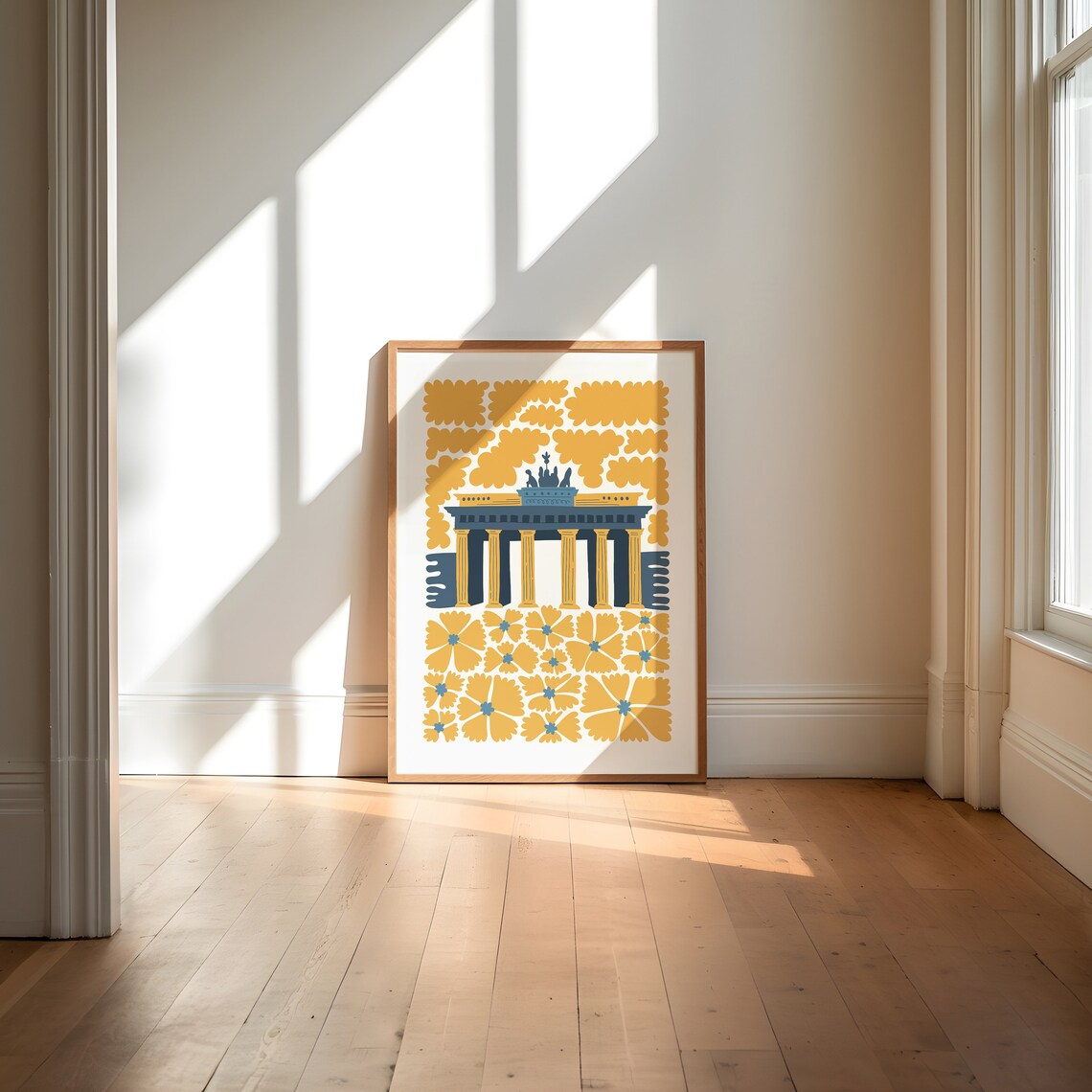 Brandenburg Gate Berlin Floral Abstract Landmark Art Wall Poster - Image 4