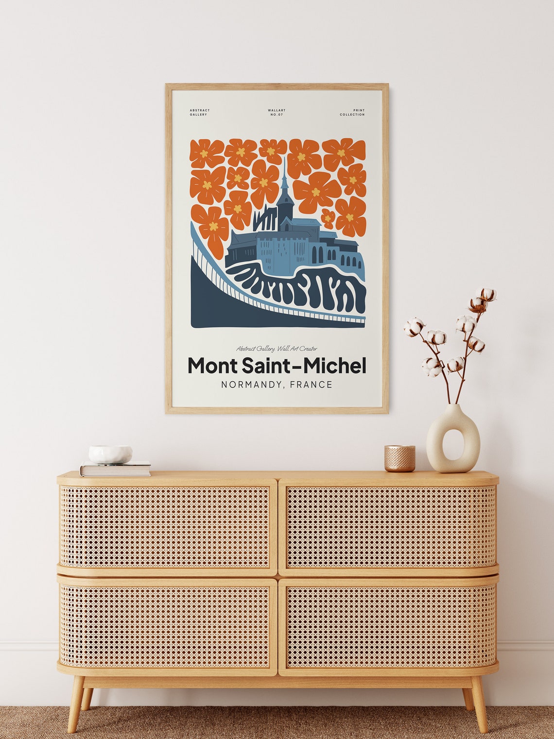 Mont Saint Michel France Poster Mont Saint Michel Print Mont Saint Michel Normandy France Travel Poster Mont Saint Michel Trendy Art - Image 3