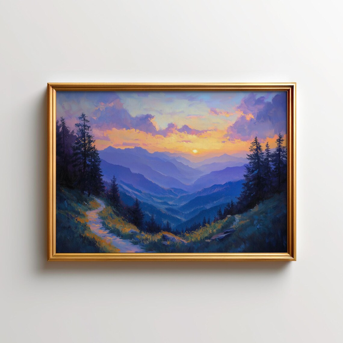 Sunset Great Smoky Mountains Art Print, Tennessee