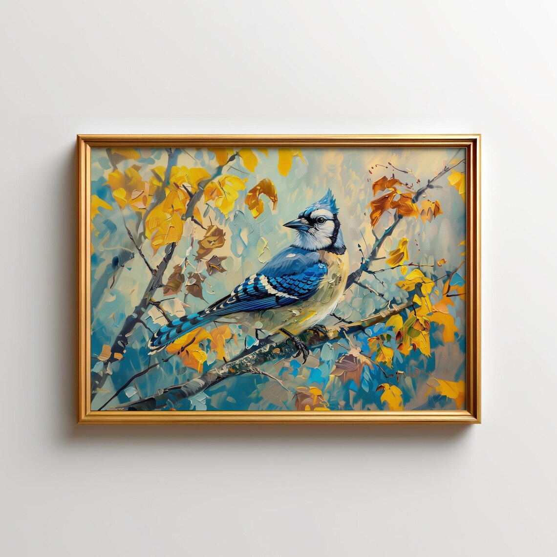 Blue Jay Painting, North America Wildlife Art Print