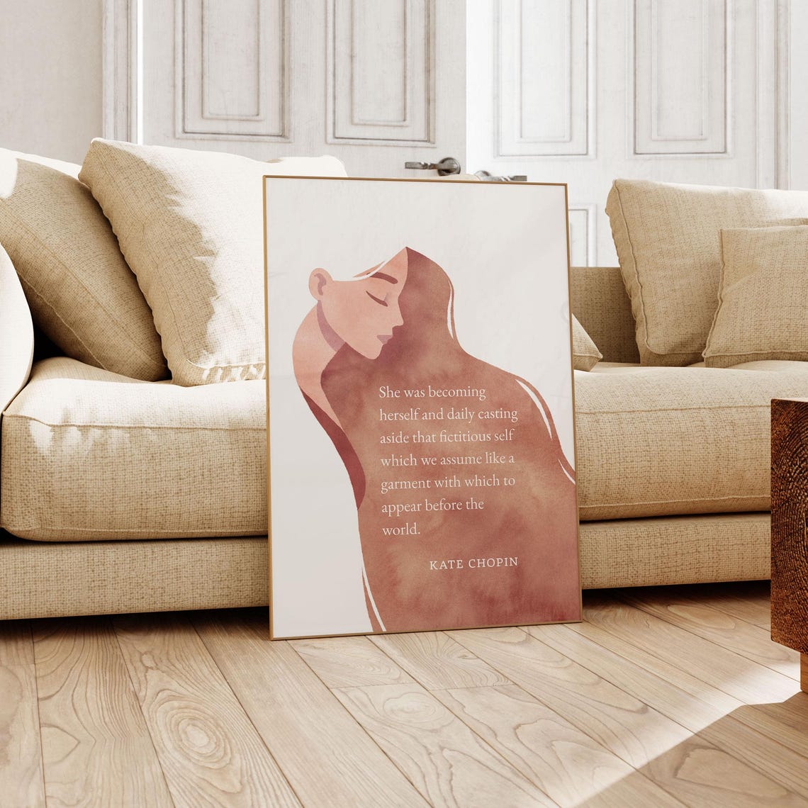 Kate Chopin Becoming Herself Terracotta Woman Silhouette Art Poster - Image 3