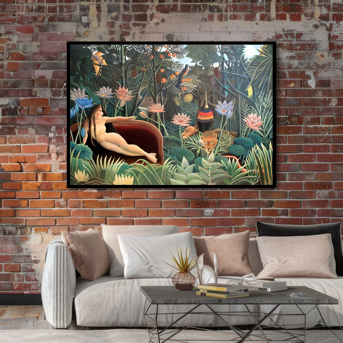 Dream In The Jungle Rousseau Inspired Art Bold Abstract Print Modern Wall Art Ready To Hang Decoration - Image 4