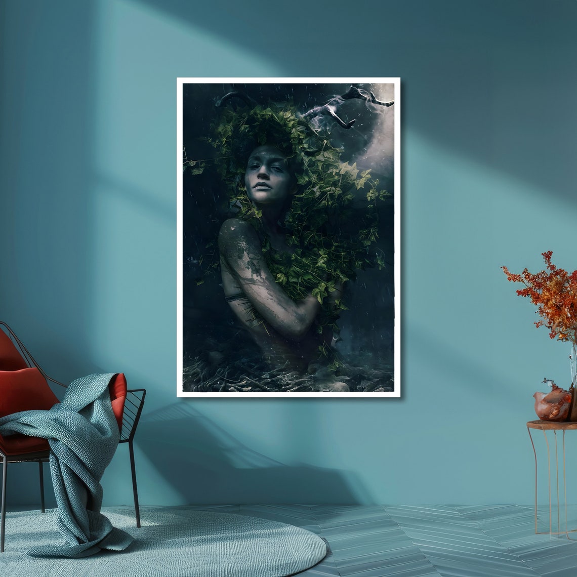 Ethereal Nature Surreal Woman Art Enchanted Forest Ready To Hang - Image 6