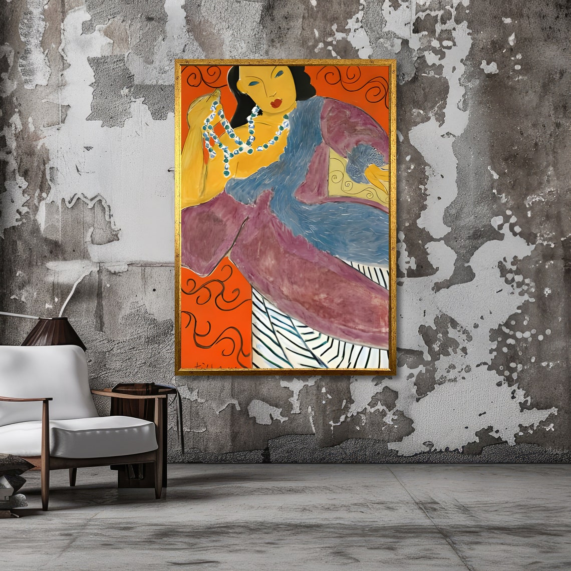 Reclining Woman Matisse Inspired Art Bold Abstract Print Modern Wall Art Ready To Hang Decoration - Image 3