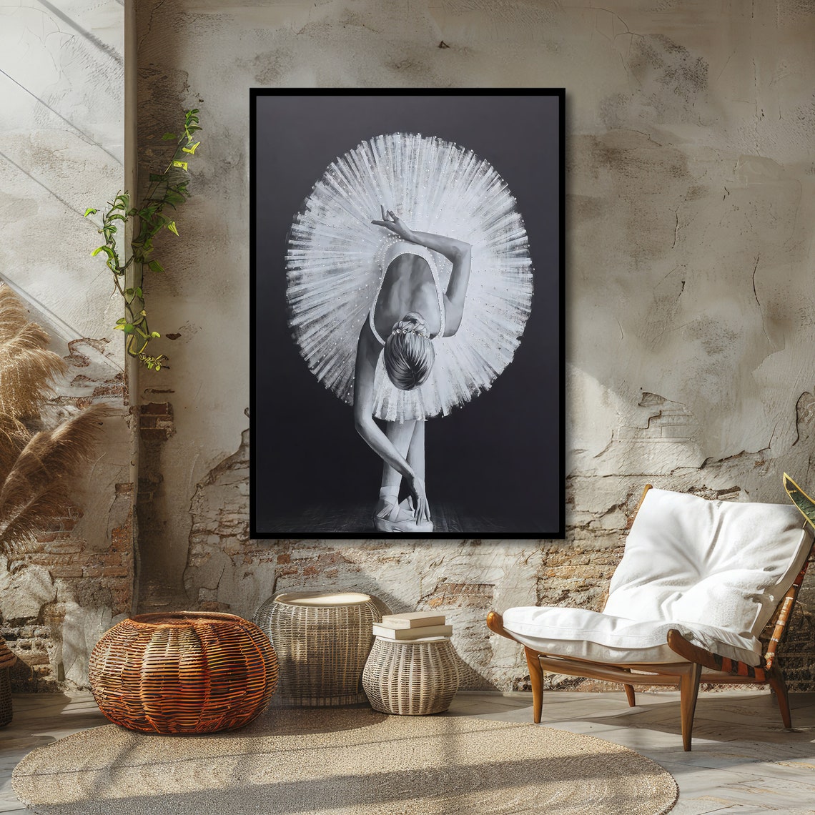 Elegant Ballerina Art Black And White Ballet Print Graceful Dance Wall Decor Wall Art Design Ready To Hang Decoration - Image 6