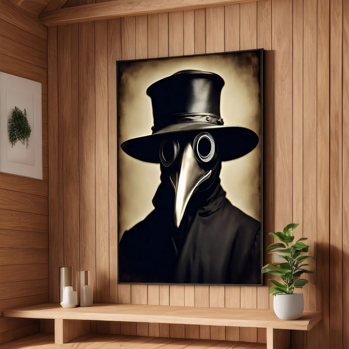 Plague Doctor Art Gothic Wall Decor Historical Art Print Ready To Hang
