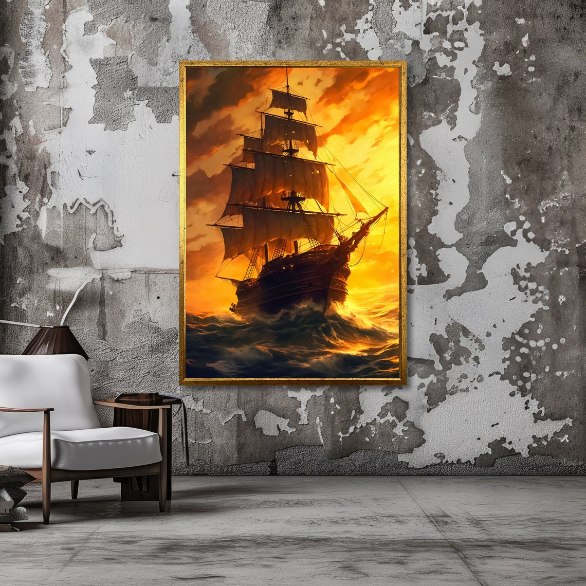 Sunset Sail Nautical Wall Art Ready To Hang - Image 3
