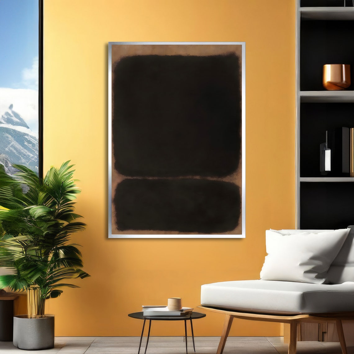 Abstract Black and Brown Color Fields Modern Minimalist Art Poster - Image 3