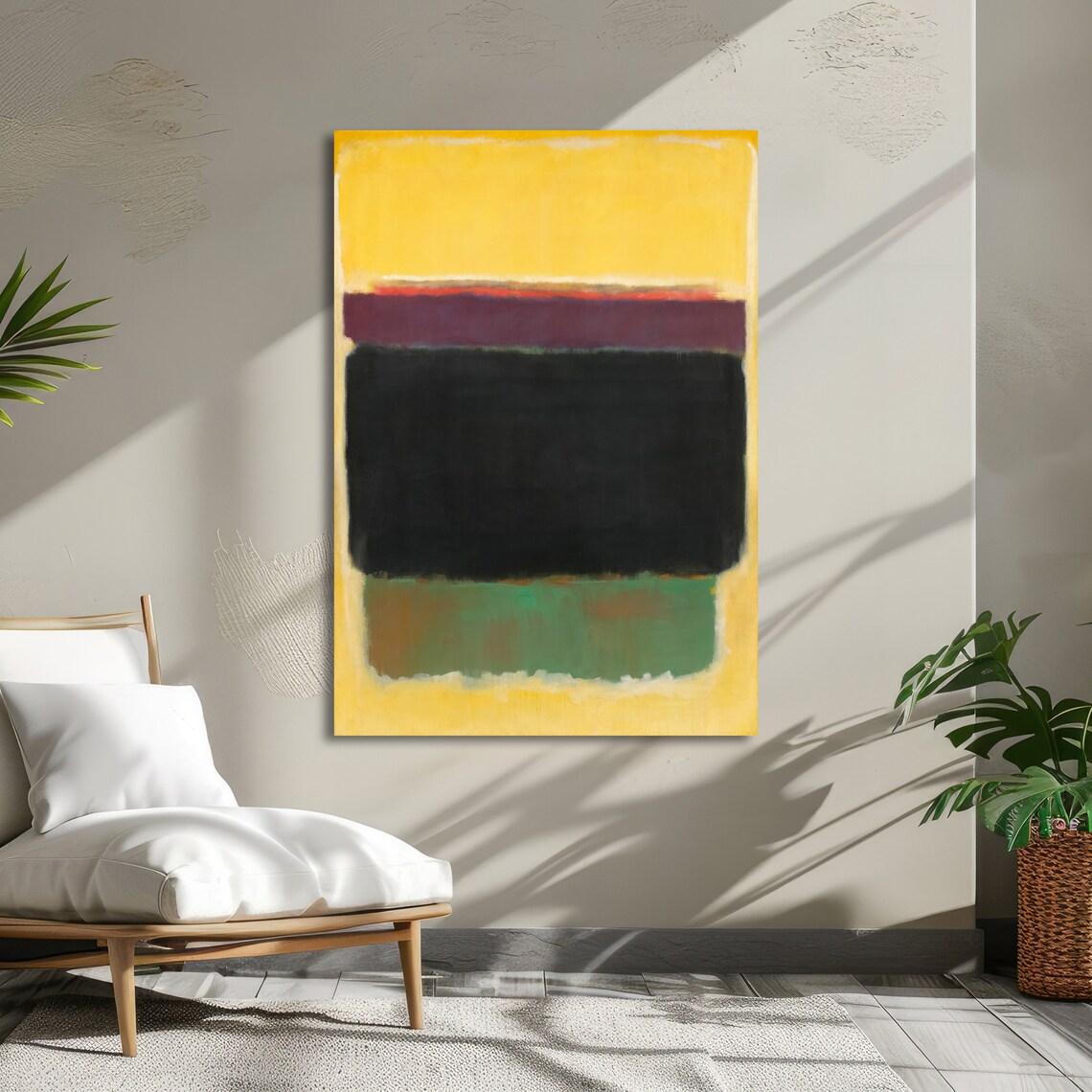 Earth and Sun Yellow Purple Black Rothko-Inspired Art Poster - Image 6