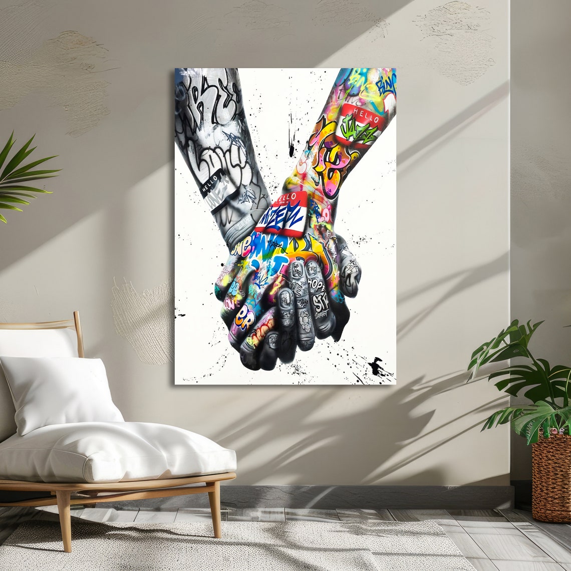 Graffiti Tattooed Hands Holding Hands Street Art Urban Unity Poster - Image 5