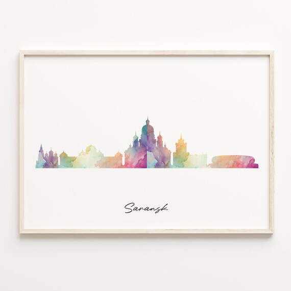 Salt Lake City Skyline Watercolor Cityscape Art Print