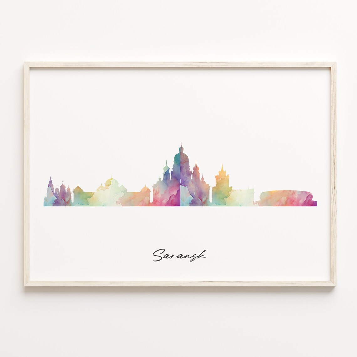 Salt Lake City Skyline Watercolor Cityscape Art Print