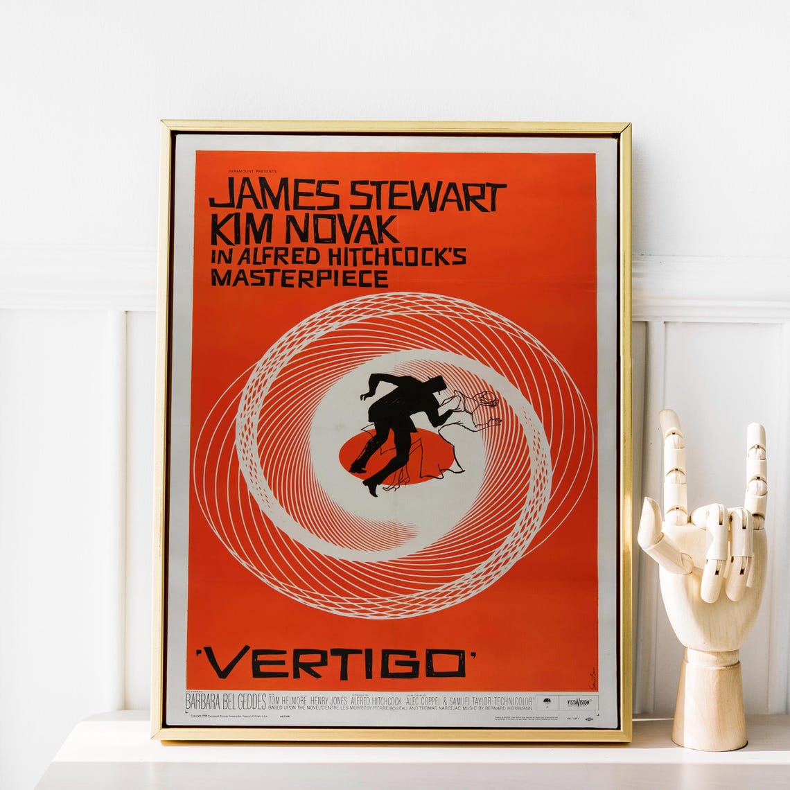 Vertigo James Stewart Kim Novak Hitchcock Spiral Movie Poster - Image 3